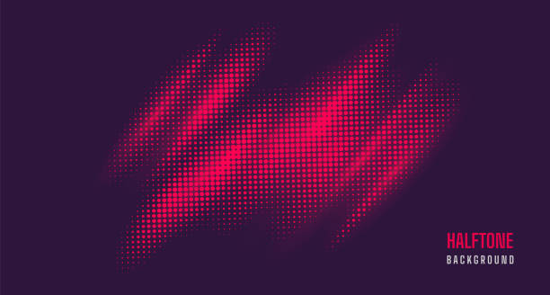 ilustrações de stock, clip art, desenhos animados e ícones de stylish gradient pink dot circle halo background line vector point form in diagonal angle - sports
