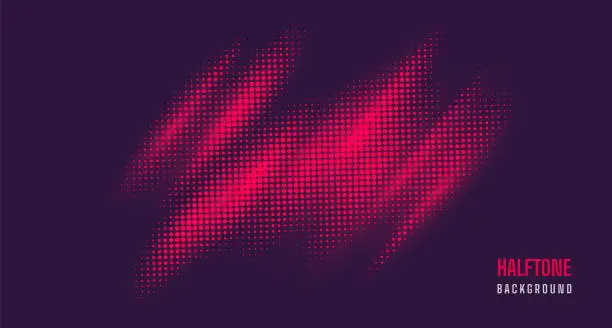 Vector illustration of Stylish gradient pink dot circle halo background Line Vector Point form in diagonal angle