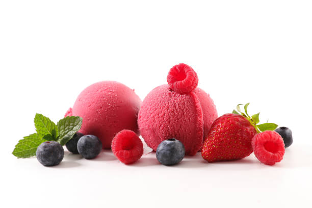 istock ice cream and berries fruits isolated on white background 1298523206