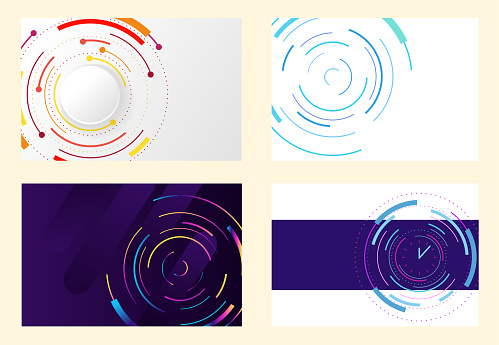 Set Abstract background with circle line. Design in modern Trendy style. vector illustration.
