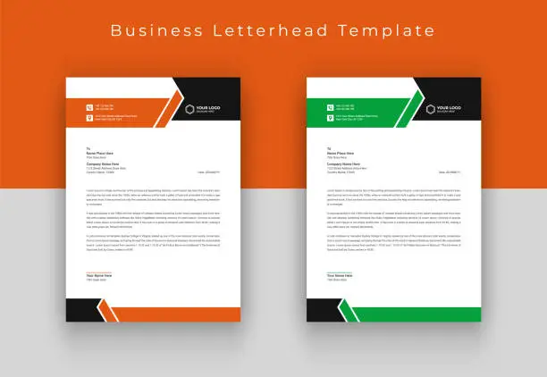 Vector illustration of Letterhead template in flat style, Business letterhead design