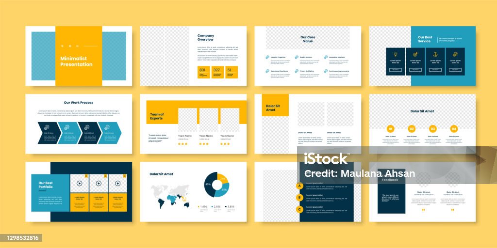 Business minimal slides presentation template Template stock vector