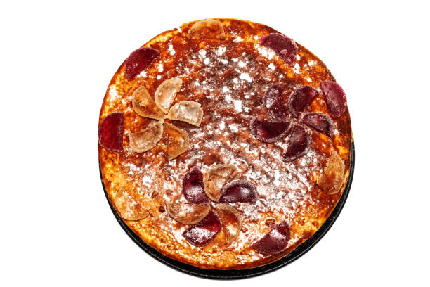Homemade pie with marmalade, isolated on white background