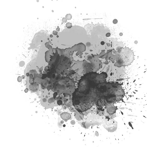 istock Light gray ink splash grunge brush dirty design element, isolated on white, grungy background 1298538835