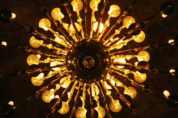 istock Chandelier with candles bottom view 1298540674