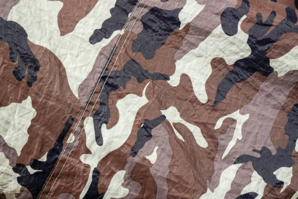 istock Detail of camouflage fabric pattern background 1298544086