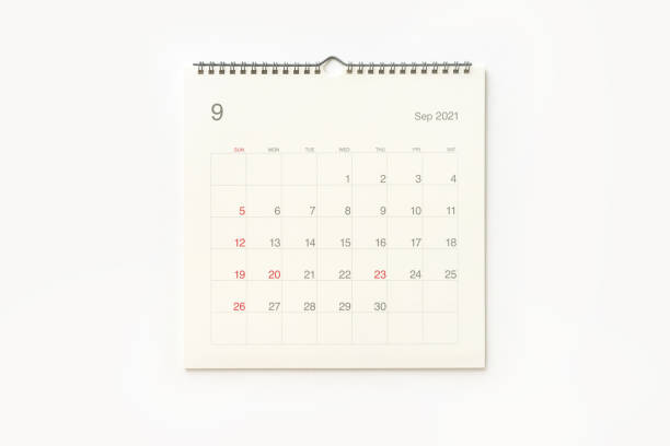 istock September 2021 calendar page on white background. 1298547257