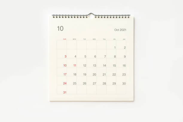 istock October 2021 calendar page on white background. 1298547262
