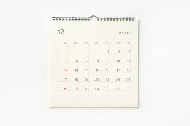 istock December 2021 calendar page on white background. 1298547284
