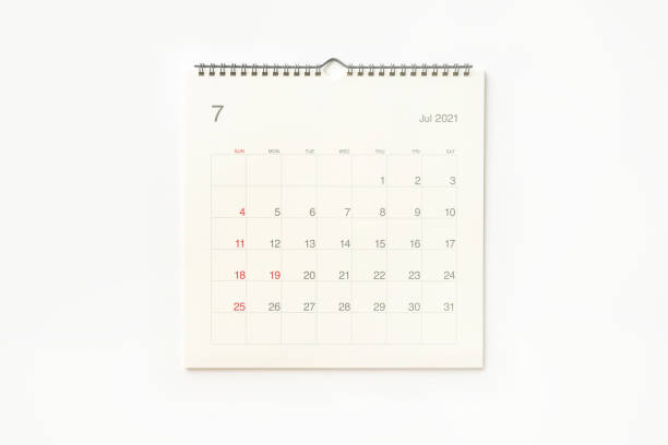 istock July 2021 calendar page on white background. 1298547294
