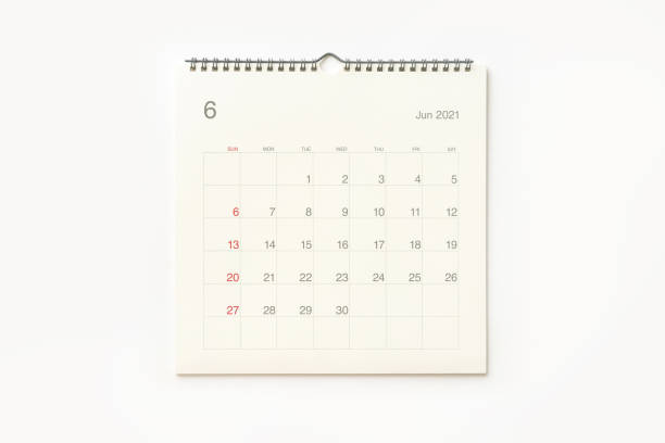 istock June 2021 calendar page on white background. 1298548792
