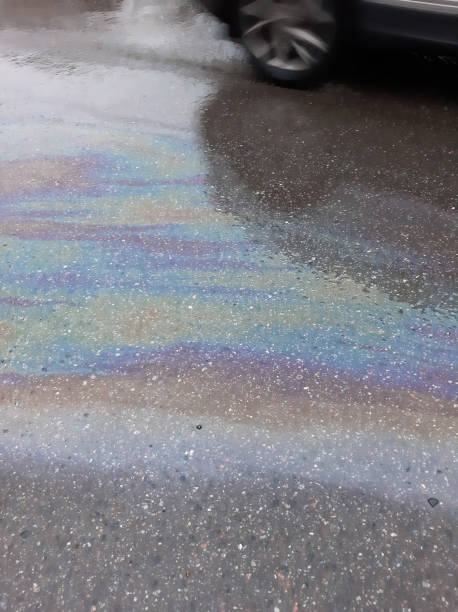 istock Gasoline stains on the asphalt 1298553430