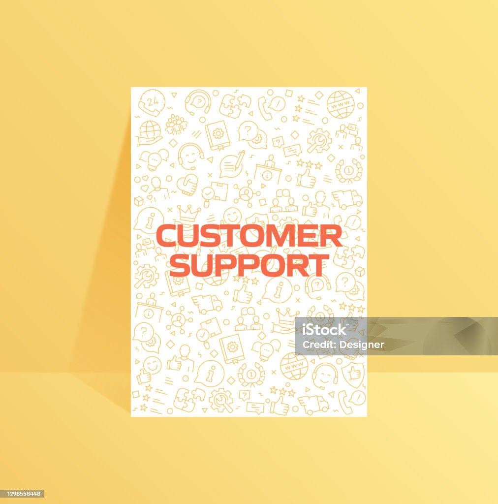 Customer Care Pattern Customer Support Related Modern Line Style Pattern Design Vector ...
