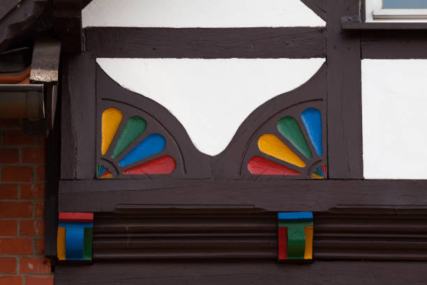 istock Half-timbered facade detail with rainbow colors in Soest 1298570050