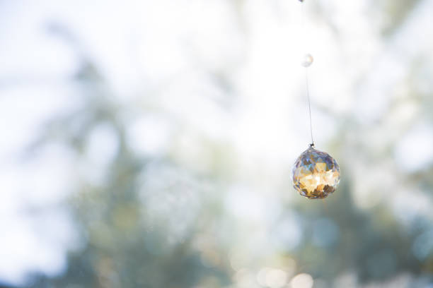 Windowside with beautiful glass crystal suncatcher decoration