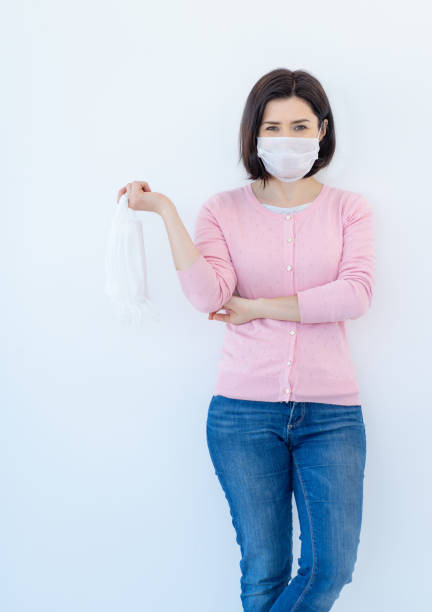 istock Woman with medical face masks 1298577563