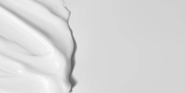 istock Cosmetics cream product texture vector realistic illustration. Skincare horizontal banner. Softness delicate moisturizer smooth smear with copy space 1298578685