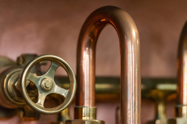 istock Copper pipe and valve. Beer Tap 1298579483