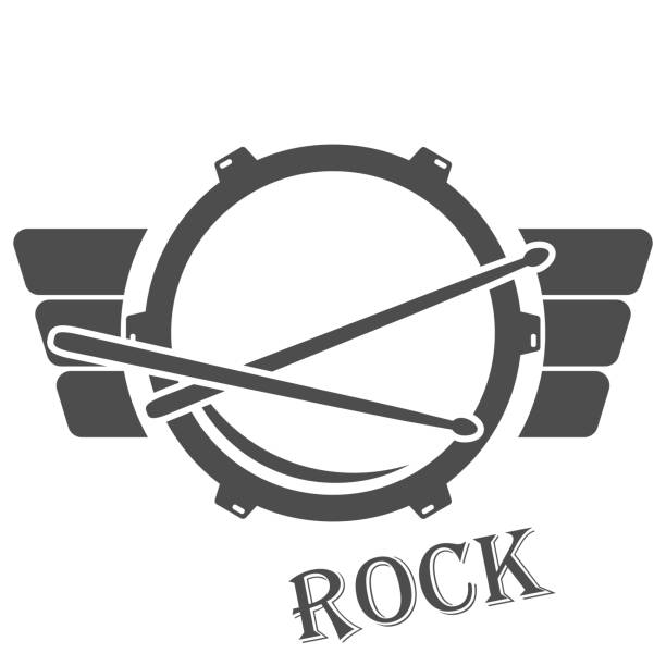 drum-symbol. schwarzetrommel zeichen auf einem weißen hintergrund. vektor, cartoon-illustration. vektor. - bass guitar stock-grafiken, -clipart, -cartoons und -symbole