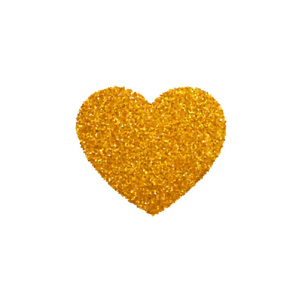 istock Crystal shiny heart on white background, gold color 1298581849