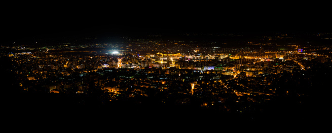Night panorama of Skopje in Macedonia