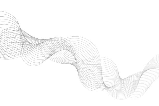 illustrations, cliparts, dessins animés et icônes de effet de fumée abstrait avec des lignes. douce onde de gradient gris. - wave pattern abstract swirl pattern