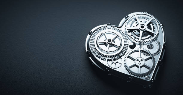 istock Heart shape clockwork. Gears and cogs mechanism. Valentine's Day 1298606224