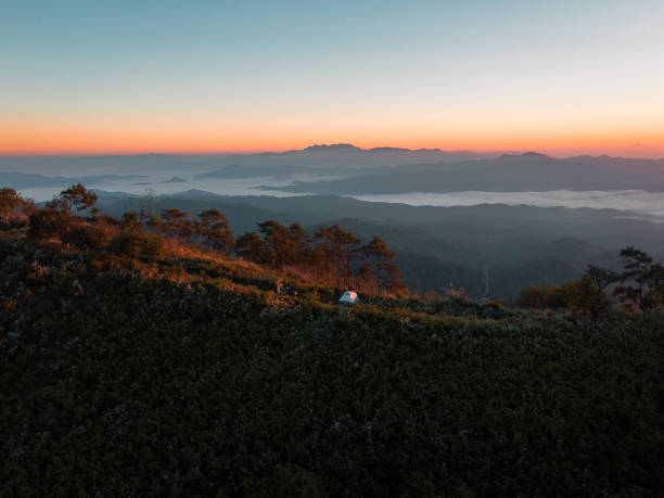 istock Camping on the mountain in the summer morning 1298606764