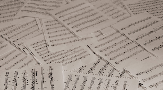 Close-cp of musical notes on paper.