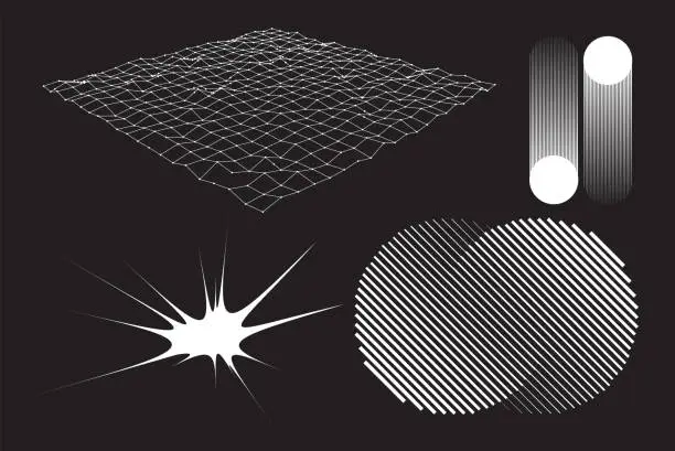 Vector illustration of Abstract Geometric Shapes Set with Transition Effect