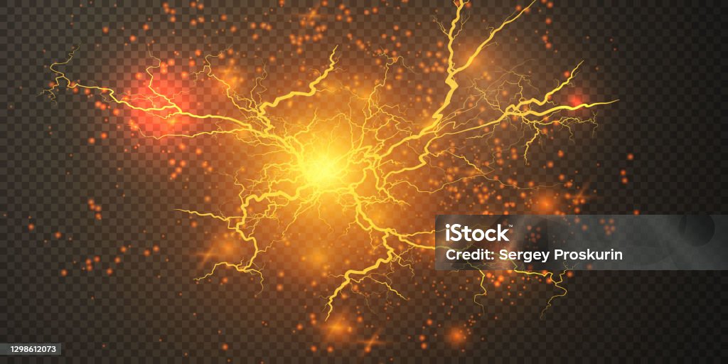 Lightning Explode Lightning Lightning Lightning Collision Powerful Electrical Explosion ...