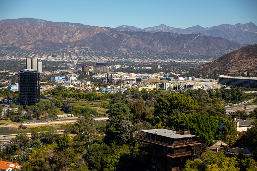 City of Los Angeles panoramic view of the surrounding mountains