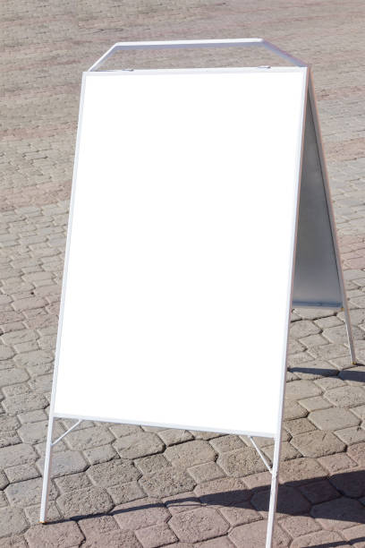 istock Blank advertising stand on the pavement 1298616852