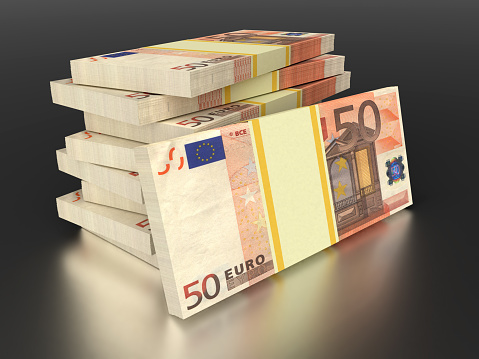 Euro and dollars banknotes  as background