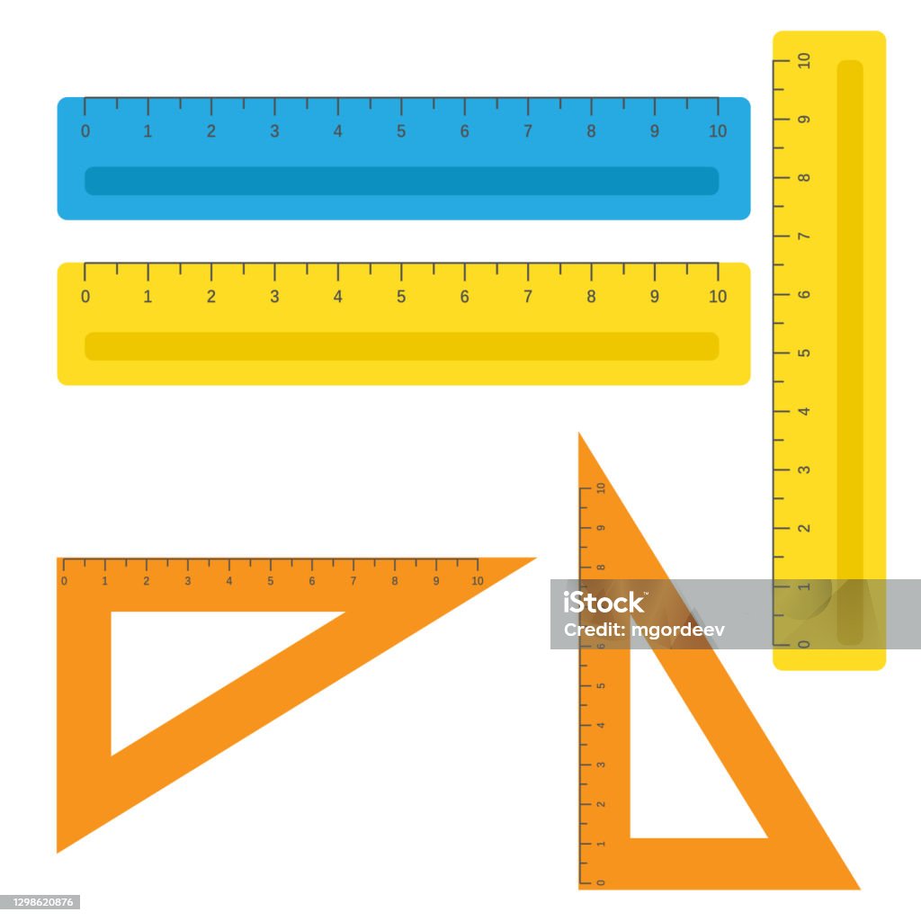 Class Instrument Ruler Shapes School Instruments Rulers Vector Set Instrument Ruler For Measure And ...