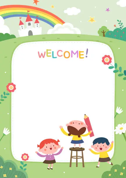 Vector illustration of kindergarten student