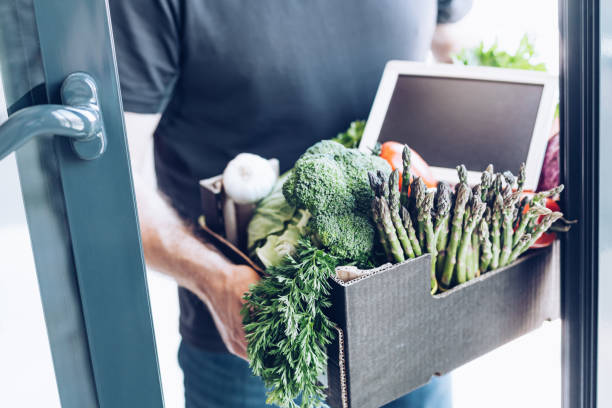 istock Fresh greens and vegetables delivery mockup 1298629339