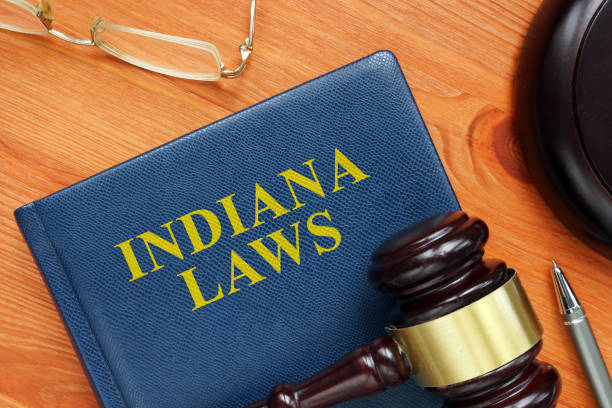 istock State Indiana law with gavel and glasses. 1298630584