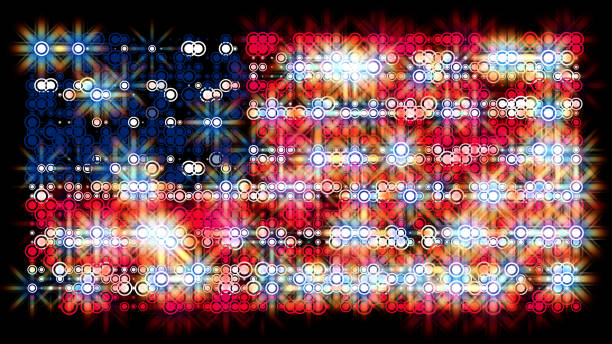 istock Abstract US Flag made of particular 1298634138