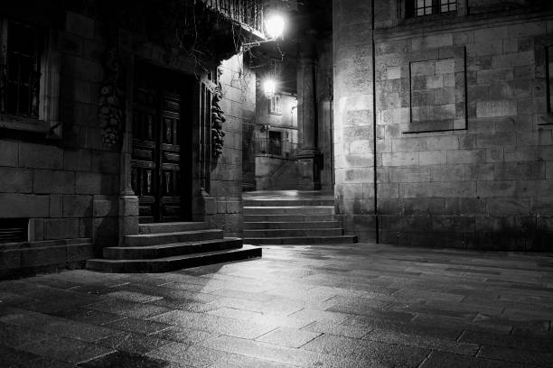 istock Reflections in a lonely street 1298641837