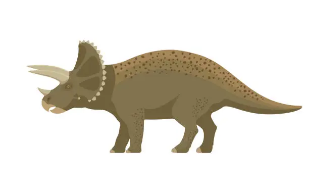 Vector illustration of Prehistoric dinosaur triceratops