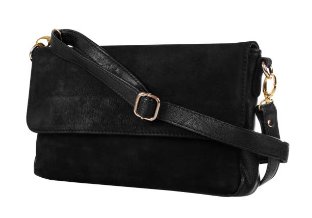 Black woman clutch Black women clutch isolated on white background. Crossbody bag wallet gun stock pictures, royalty-free photos & images