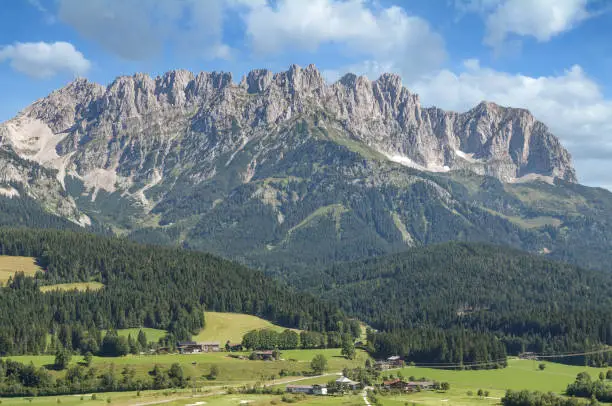 view from Ellmau to Kaisergebirge Mountain,Tyrol,Austria