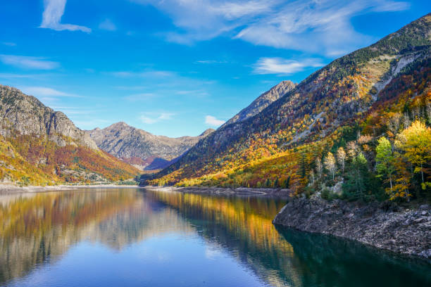 istock Baserca reservoir during Autumn under bright blue sky, Spain 1298653190