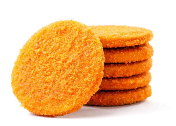 istock Round cutlets semi-finished product on a white background. Isolated 1298654815