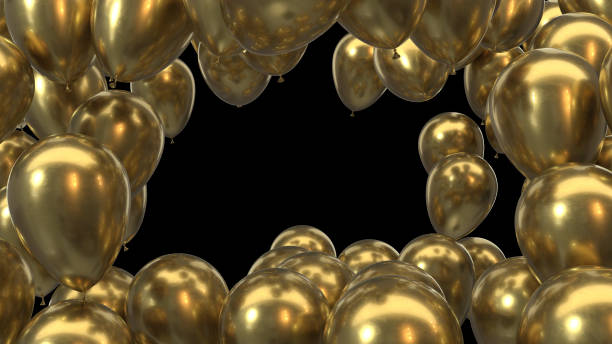 istock 3d render frame of golden balloons on a black background 1298654989