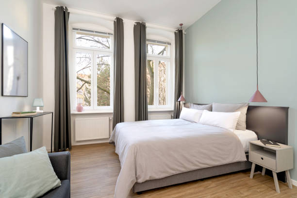 istock Elegant and Simple Bedroom With a King Sized Bed 1298655001
