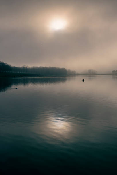 istock Misty Sun Reflecting on Lake 1298656645