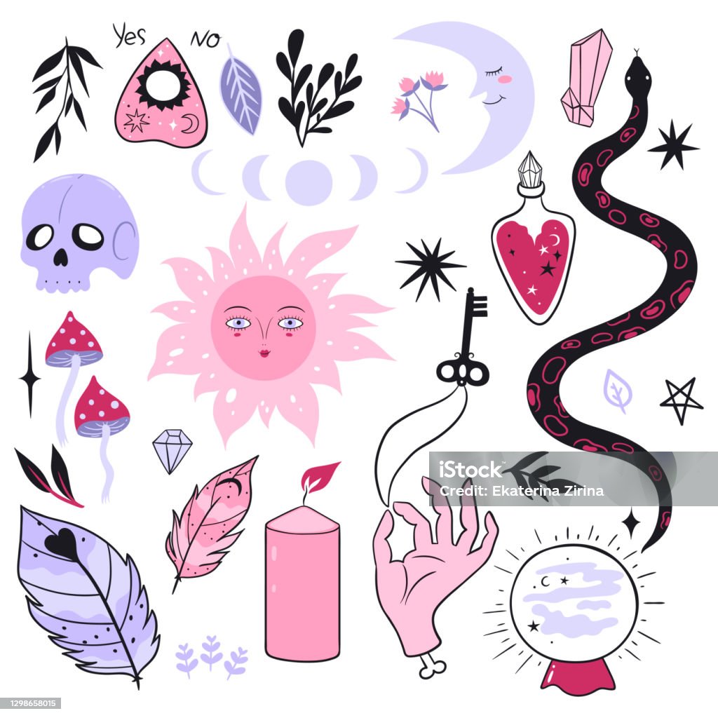 Color Magic Designs Magic Design Elements Collection Isolated On White Vector Graphics ...