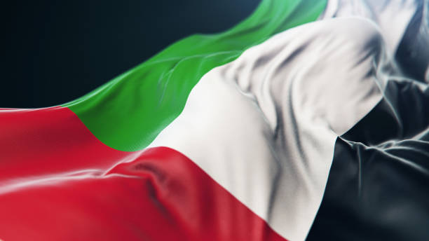 flaga stanów zjednoczonych emiratów arabskich - flag of the united arab emirates zdjęcia i obrazy z banku zdjęć